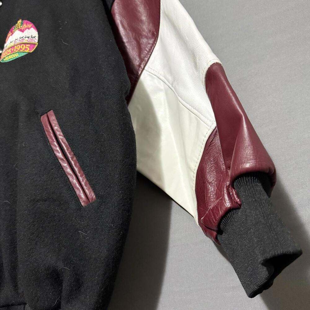Vintage RCMP 100th Anniversary Yukon Leather Wool Varsity Jacket M Canada - Picture 6 of 8
